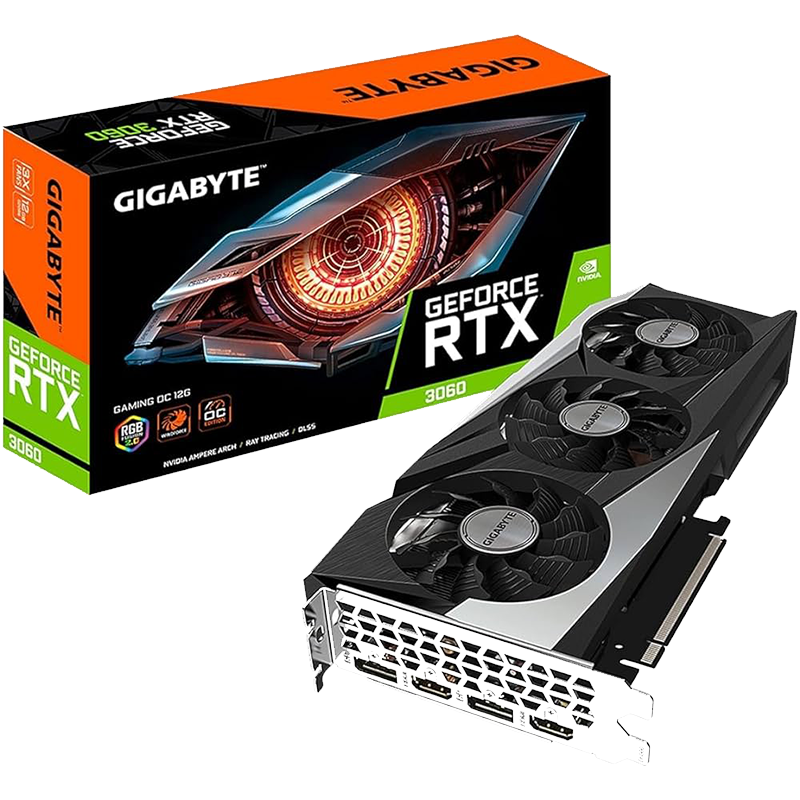 Graphics Card RTX 3060 Gigabyte 8GB Gamming  OC
